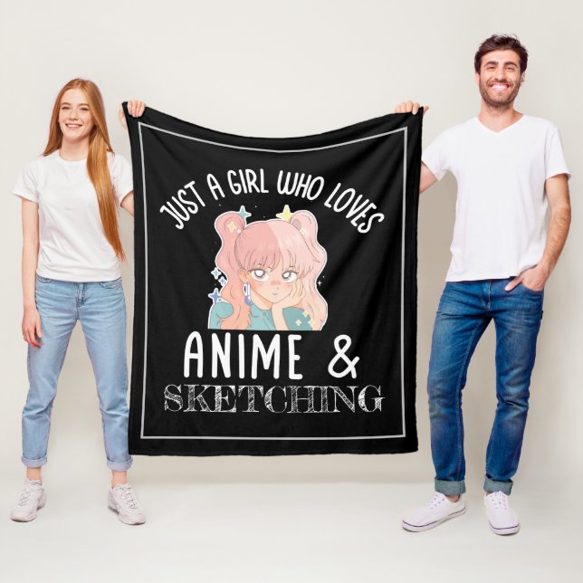 Just a girl who loves Anime And Sketching Fleece Blanket (In Situ)