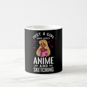 Just A Girl Who Loves Anime and Sketching Gift Coffee Mug