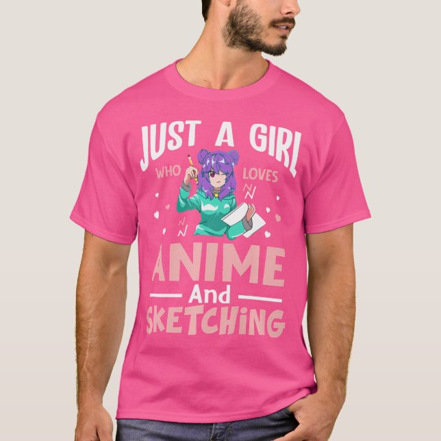 Just A Girl Who Loves Anime And Sketching - Japan  T-Shirt (Front)