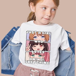 Just a Girl Who Loves Anime and Sketching Kawaii  T-Shirt