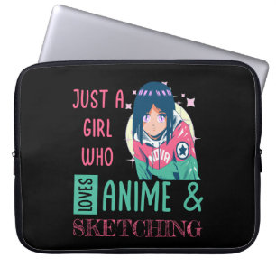 Just a girl who loves anime and sketching laptop sleeve