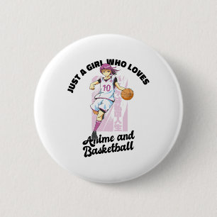 Just A Girl Who Loves Anime And Sketll Player Anim 6 Cm Round Badge