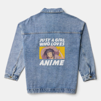 Just A Girl Who Loves Anime, Anime Lover Gifts Denim Jacket