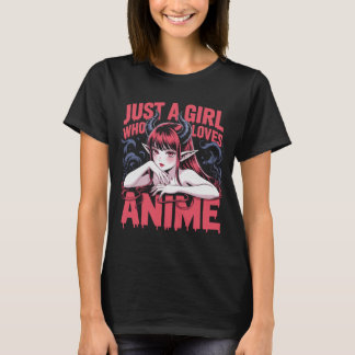 Just A Girl Who Loves Anime Demon Girl T-Shirt, Ma T-Shirt
