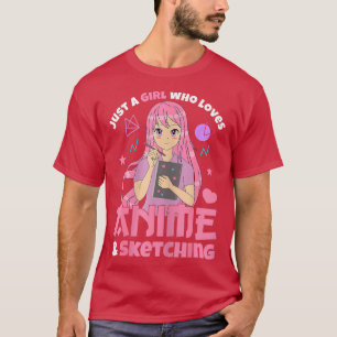 Just A Girl Who Loves Anime Ramen And Sketching Gi T-Shirt