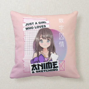 Just A Girl Who Loves Anime & Sketching - Anime Cushion