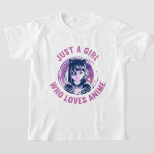 Just A Girl Who Loves Anime T-Shirt 3 Cm Round Bad