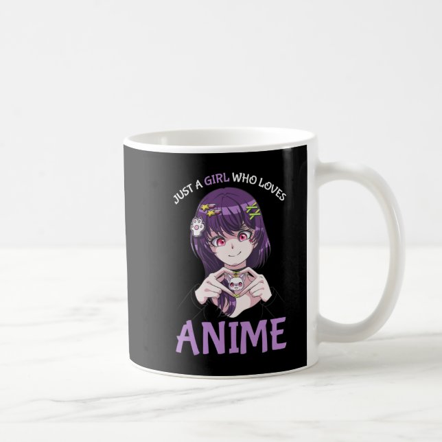 Just A Girl Who Loves Anime Teenage Girls Merch St Coffee Mug (Right)