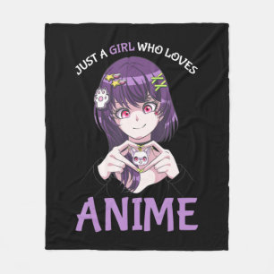 Just A Girl Who Loves Anime Teenage Girls Merch St Fleece Blanket
