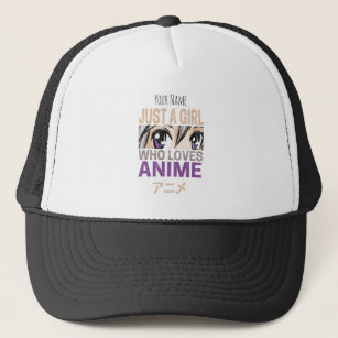 Just a Girl Who Loves Anime Vintage Manga Kawaii Trucker Hat