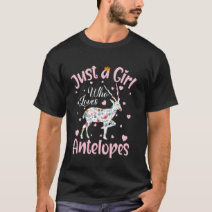 Just A Girl Who Loves Antelopes Women Girls Floral T-Shirt