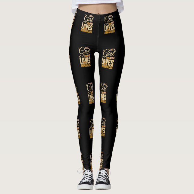 Just A Girl Who Loves Armadillos Armadillo Lover Leggings (Front)