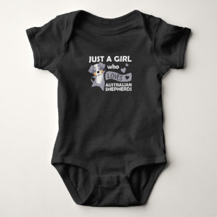 Just A Girl Who Loves Australian Shepherd Dog Baby Bodysuit