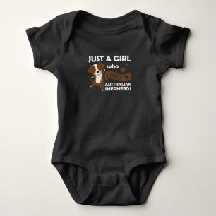 Just A Girl Who Loves Australian Shepherd Dog Baby Bodysuit