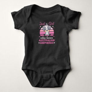 Just A Girl Who Loves Australian Shepherd Dog Baby Bodysuit