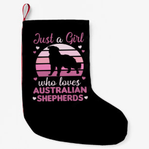 Just A Girl Who Loves Australian Shepherd Dog Small Christmas Stocking