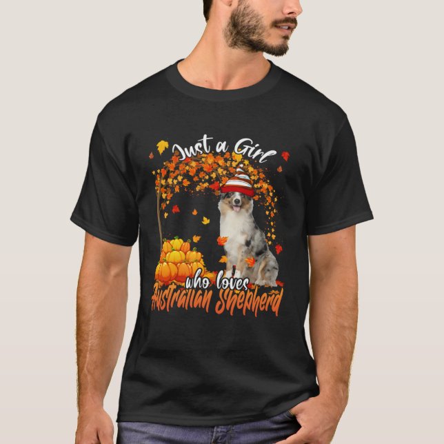 Just A Girl Who Loves Australian Shepherd Dog Than T-Shirt (Front)