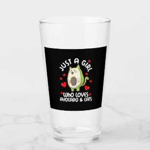 Just A Girl Who Loves Avocado And Cats Glass