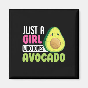 Just A Girl Who Loves Avocado Funny Healthy Food F Magnet