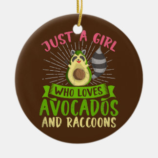 Just A Girl Who Loves Avocados And Raccoons Ceramic Tree Decoration