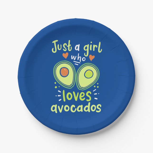 Just A Girl Who Loves Avocados Paper Plate (Front)