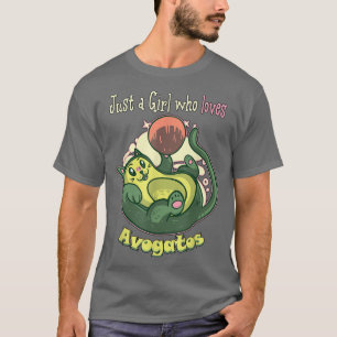 Just a Girl who loves Avogatos Avocado Cat  T-Shirt