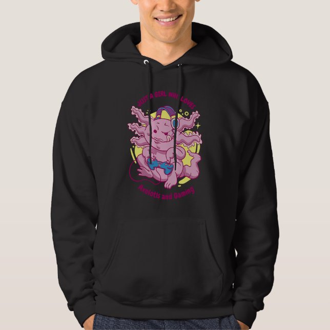 Just A Girl Who Loves Axolotls And Gaming Video Ga Hoodie (Front)