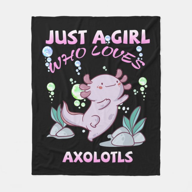 Just A Girl Who Loves Axolotls Anime Kawaii Gift G Fleece Blanket (Front)