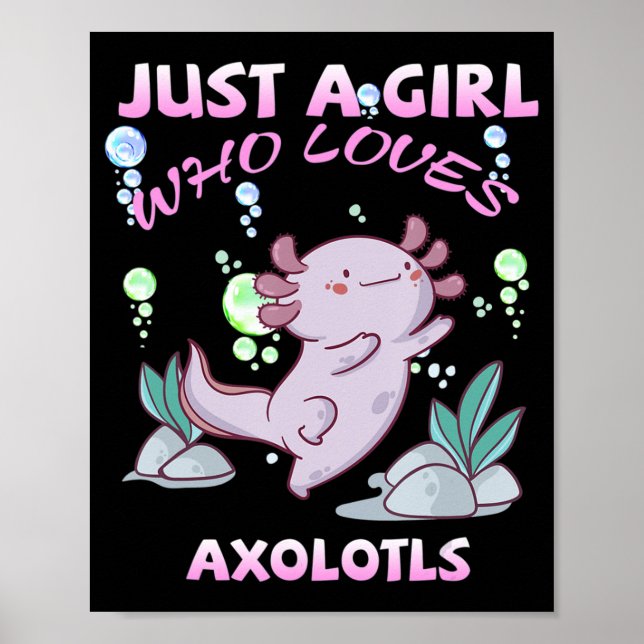 Just A Girl Who Loves Axolotls Anime Kawaii Gift G Poster (Front)