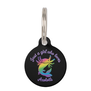 Just a Girl Who Loves Axolotls Cute Customisable Pet Tag