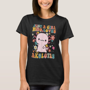 Just A Girl Who Loves Axolotls Retro Groovy Axolot T-Shirt