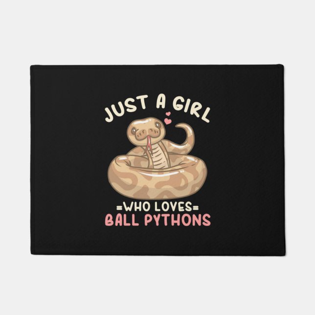 Just A Girl Who Loves Ball Python Doormat (Front)