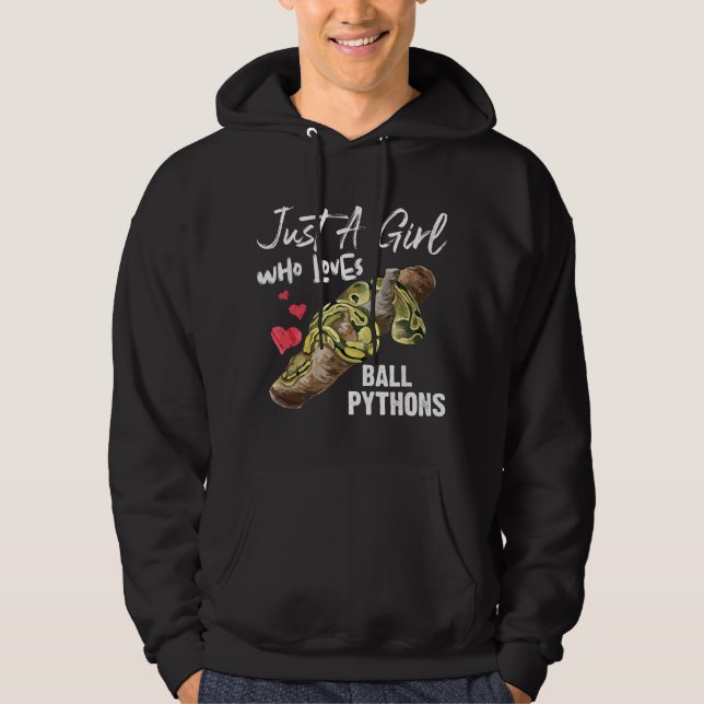 Just A Girl Who Loves Ball Pythons - Snake Python  Hoodie (Front)