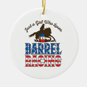 Just a Girl Who Loves Barrel Racing Ceramic Tree Decoration