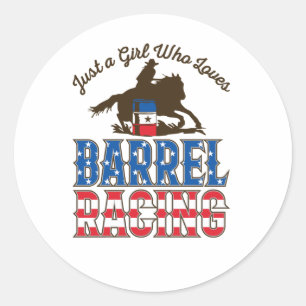 Just a Girl Who Loves Barrel Racing Classic Round Sticker