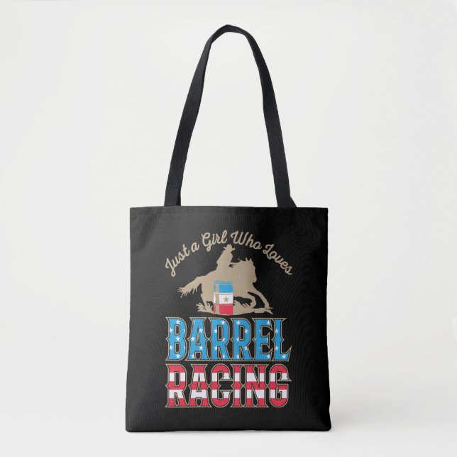 Just a Girl Who Loves Barrel Racing Tote Bag (Front)
