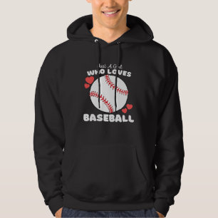 Just A Girl Who Loves Baseball  Cute Girls Athelti Hoodie