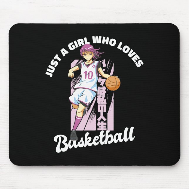 Just A Girl Who Loves Basketball - Anime Basketbal Mouse Mat (Front)