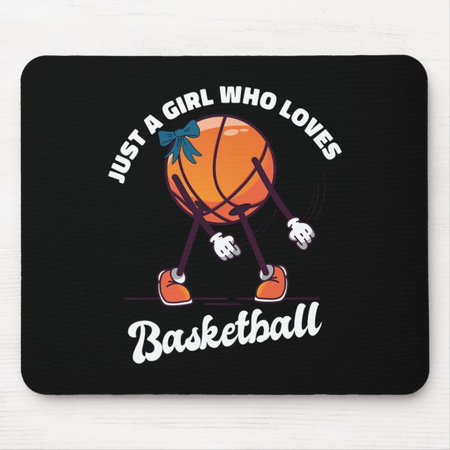 Just A Girl Who Loves Basketball - Basketball Girl Mouse Mat (Front)