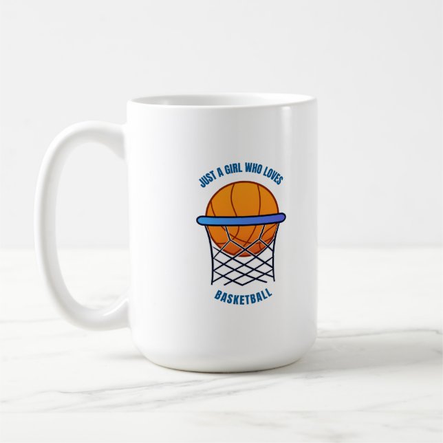 just a girl who loves basketball coffee mug (Left)