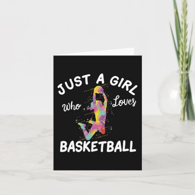 Just A Girl Who Loves Basketball Girl  Card (Front)