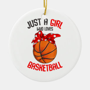 Just a Girl who Loves Basketball Girl Ceramic Tree Decoration