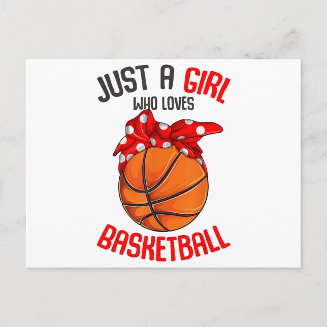 Just a Girl who Loves Basketball Girl Holiday Postcard (Front)