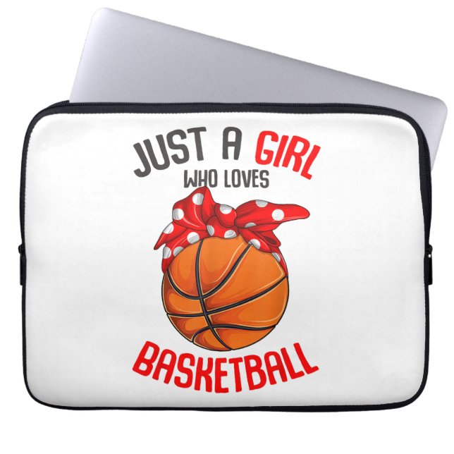 Just a Girl who Loves Basketball Girl Laptop Sleeve (Front)