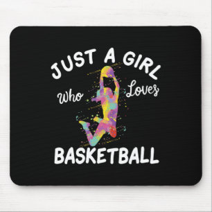 Just A Girl Who Loves Basketball Girl Mouse Mat