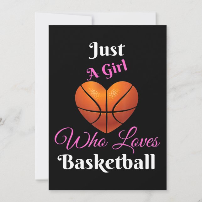 Just A Girl Who Loves Basketball Invitation (Front)