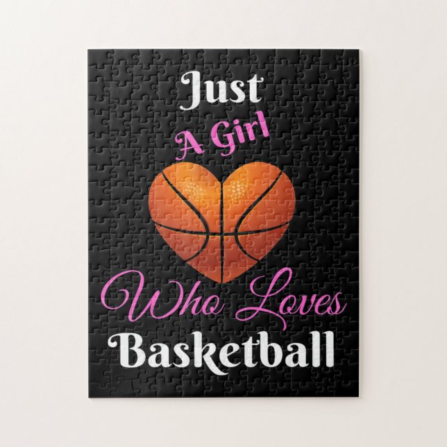 Just A Girl Who Loves Basketball Jigsaw Puzzle (Vertical)