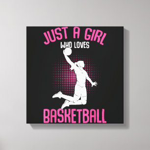 Just a Girl who Loves Basketball Kids Girls Canvas Print