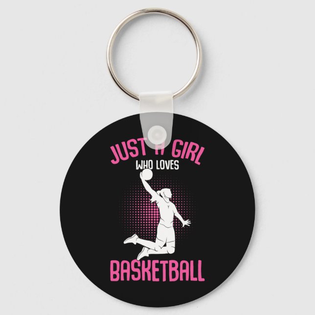 Just a Girl who loves Basketball Kids Girls  Key Ring (Front)