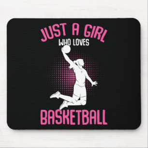 Just a Girl who loves Basketball Kids Girls Mouse Mat
